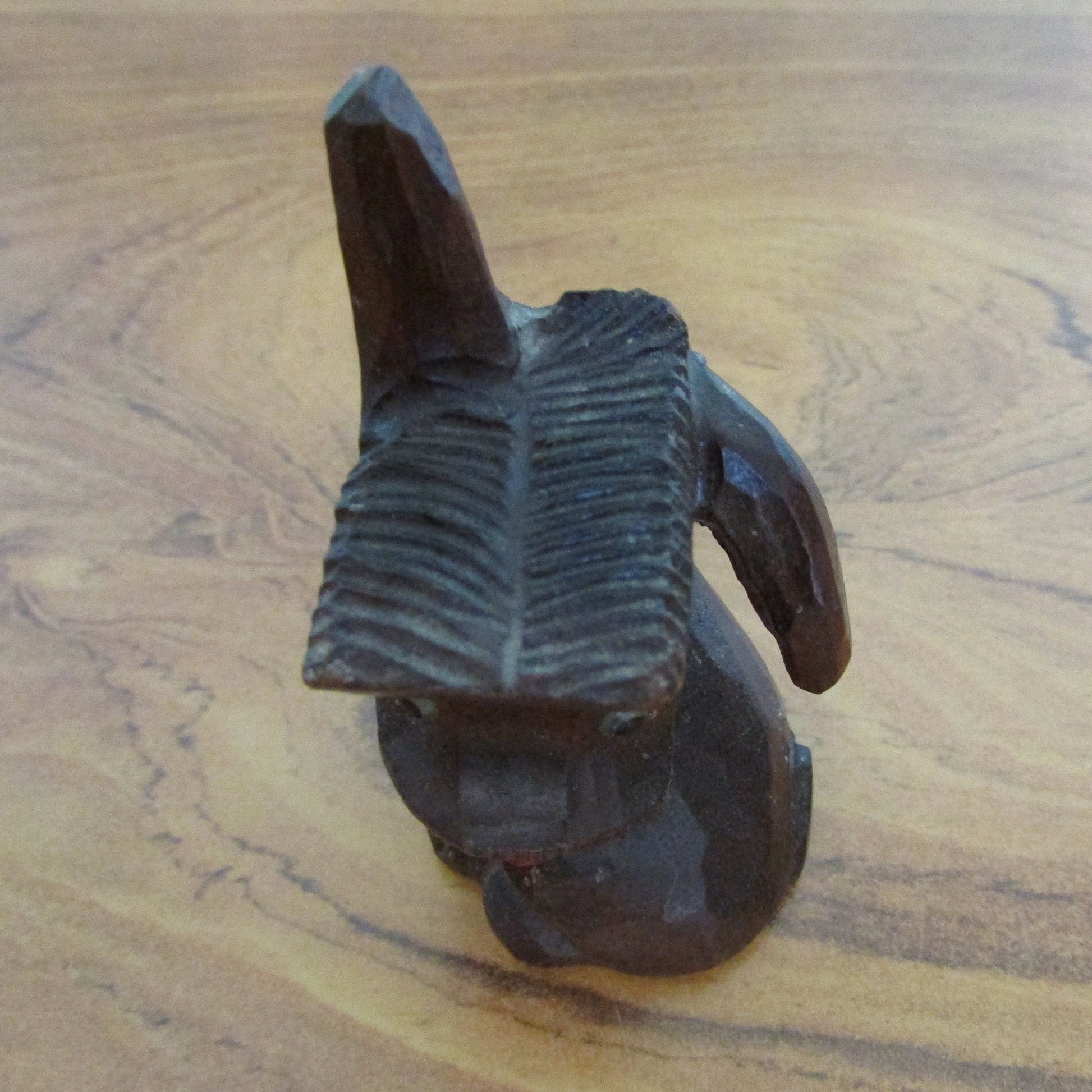 circa. 1930s carved wooden googly eye scotty dog figurine