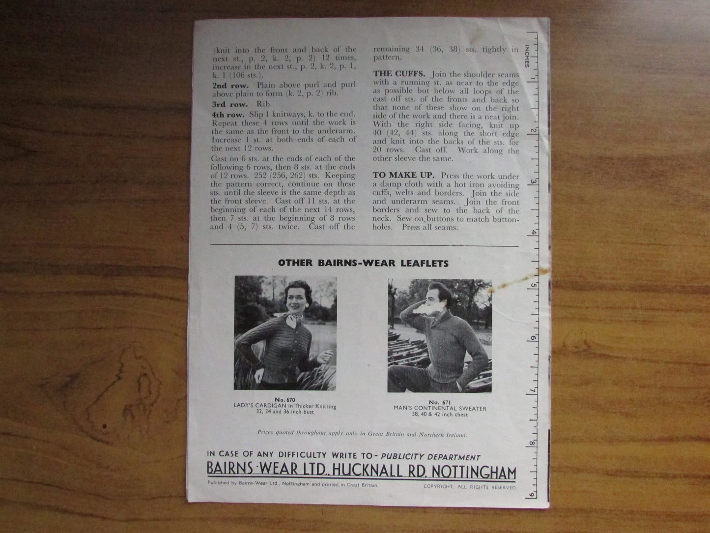 1950s Bairns-Wear 686 knitting pattern for 'Beatrice' lady's jacket