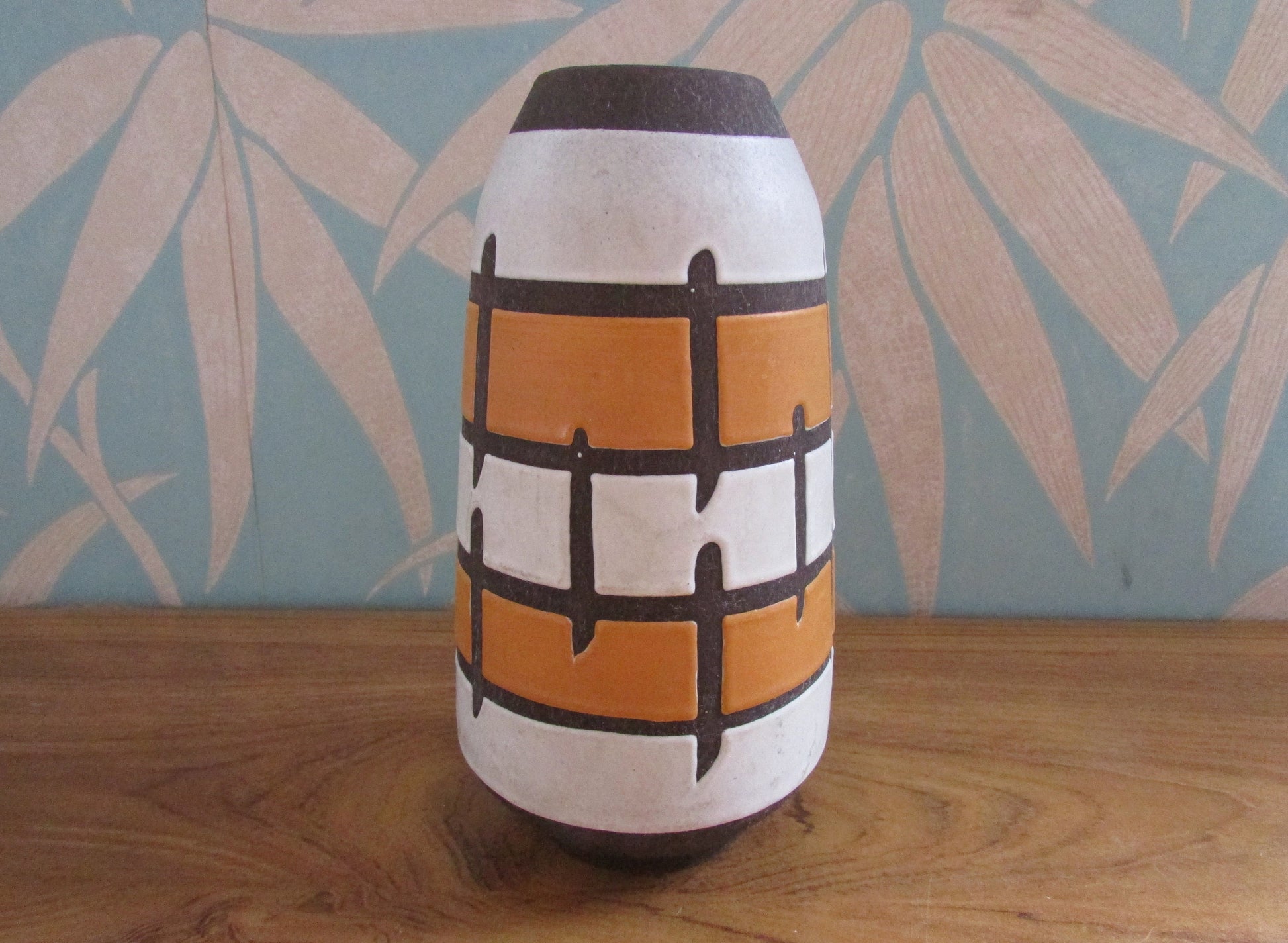 1960s/70s Strehla Keramik abstract pottery vase