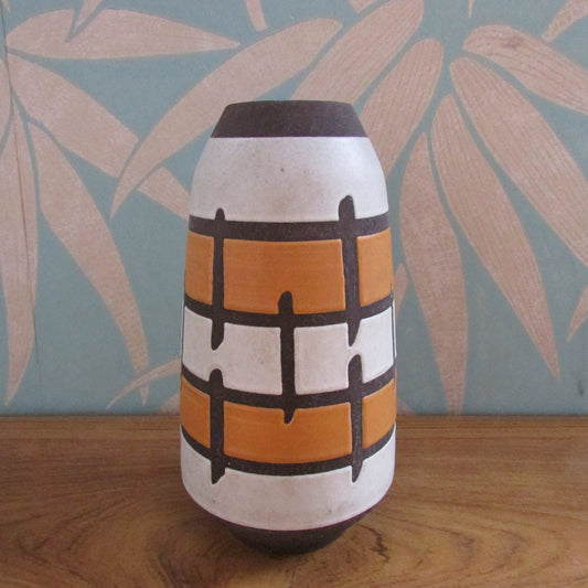 1960s/70s Strehla Keramik abstract pottery vase