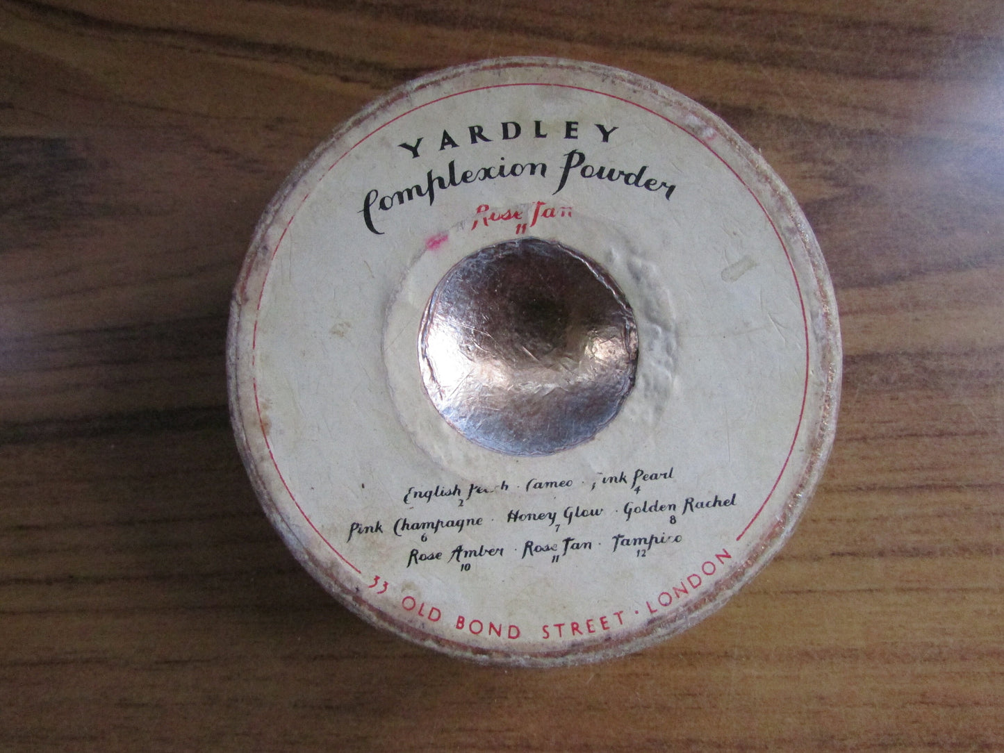 Vintage Yardley Complexion Powder box, Rose Tan, empty