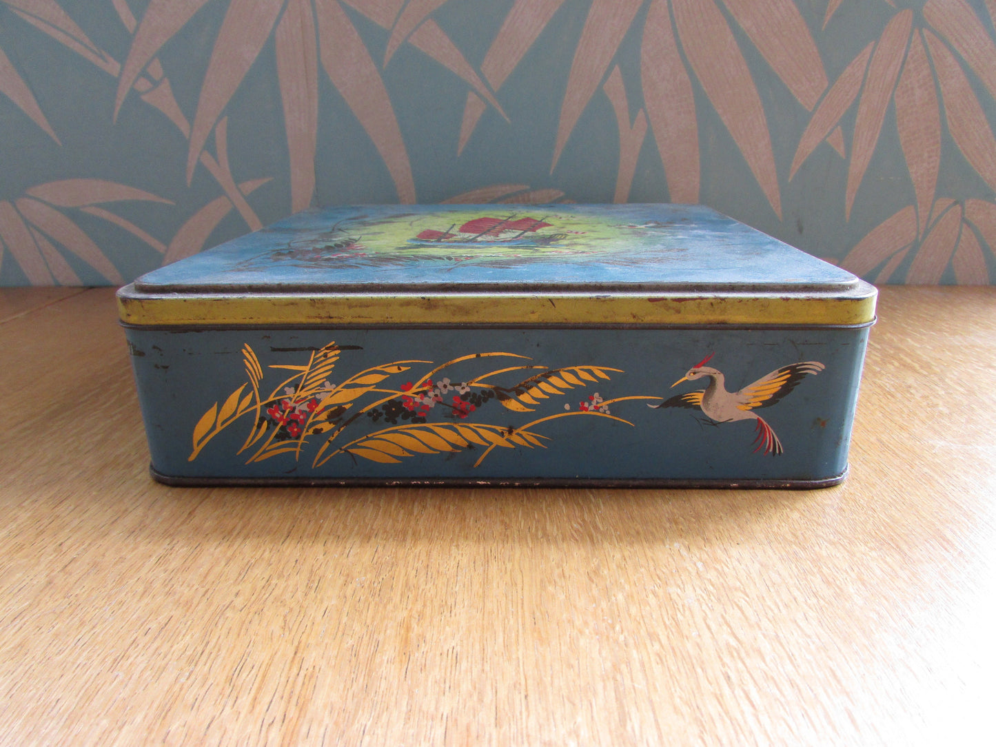 Mid-century CWS Ltd Crumpsall Cardiff & Harlow "Full Sail" biscuit tin