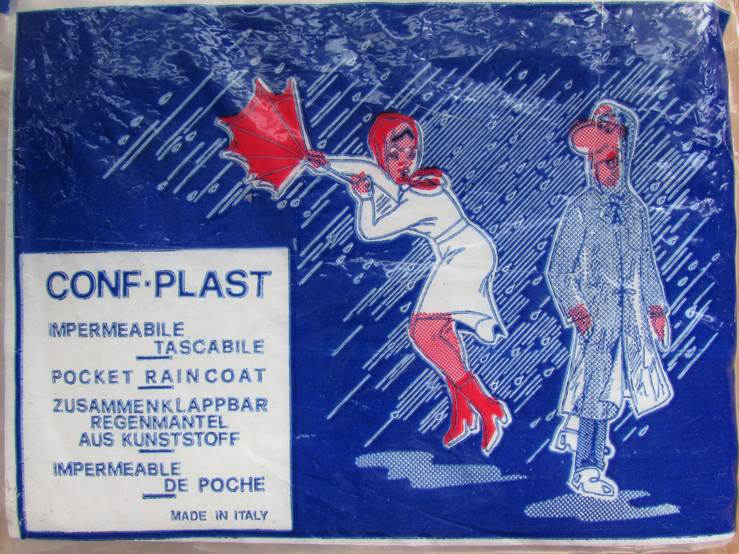 1960s Conf-Plast plastic pocket raincoat