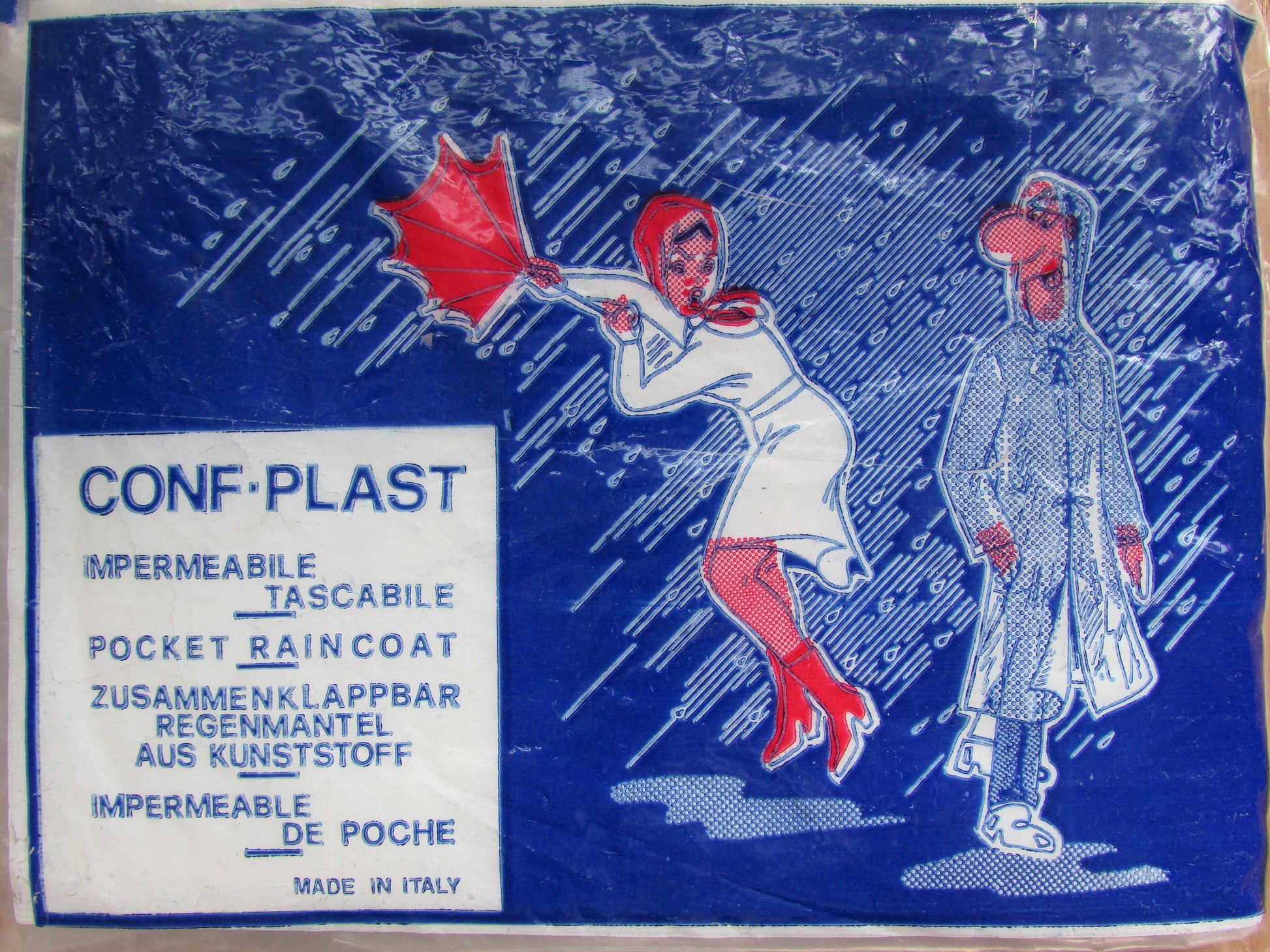 1960s Conf-Plast plastic pocket raincoat