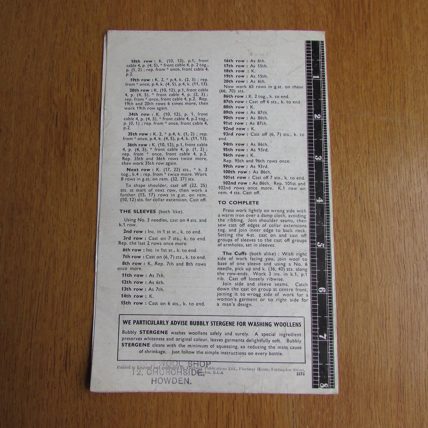 1960s Bestway Knitwear 3375 knitting pattern for his & hers sweaters in 2 sizes