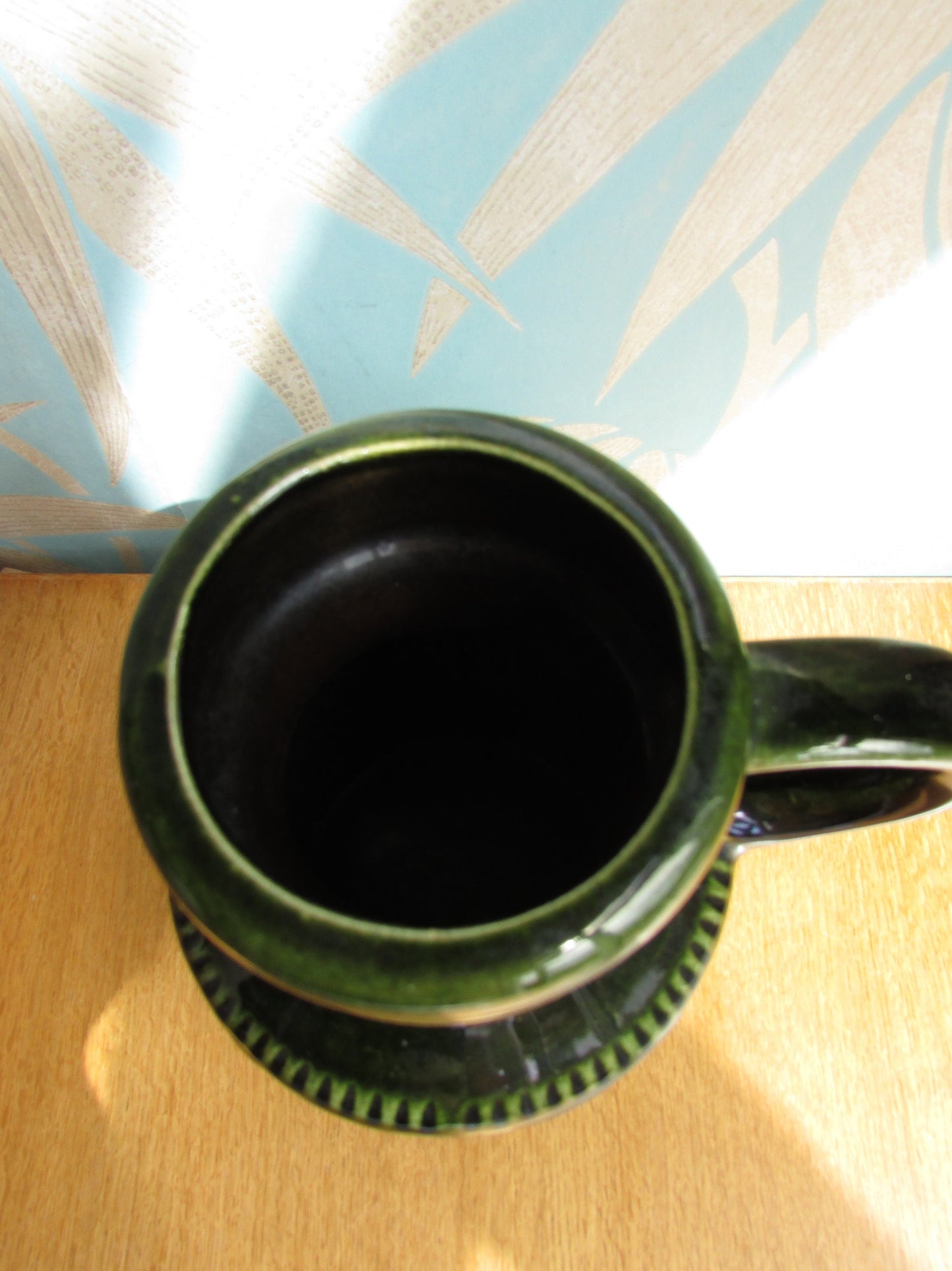 1970s Scheurich, West Germany, dark green 'Foligna' textured handled art vase