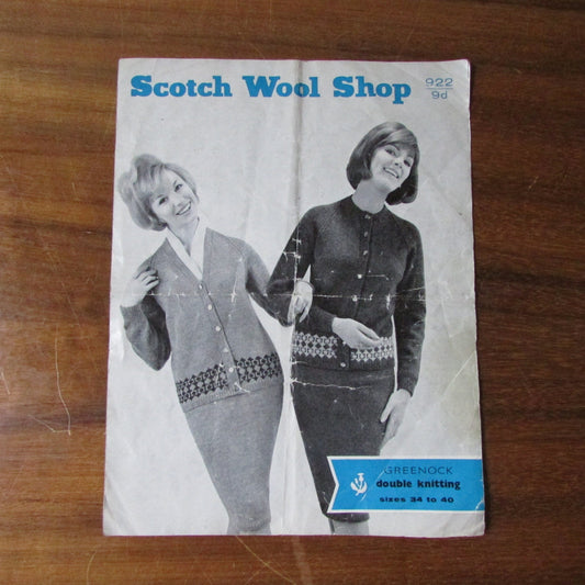 1964 Greenock 922 knitting pattern for suited twosome