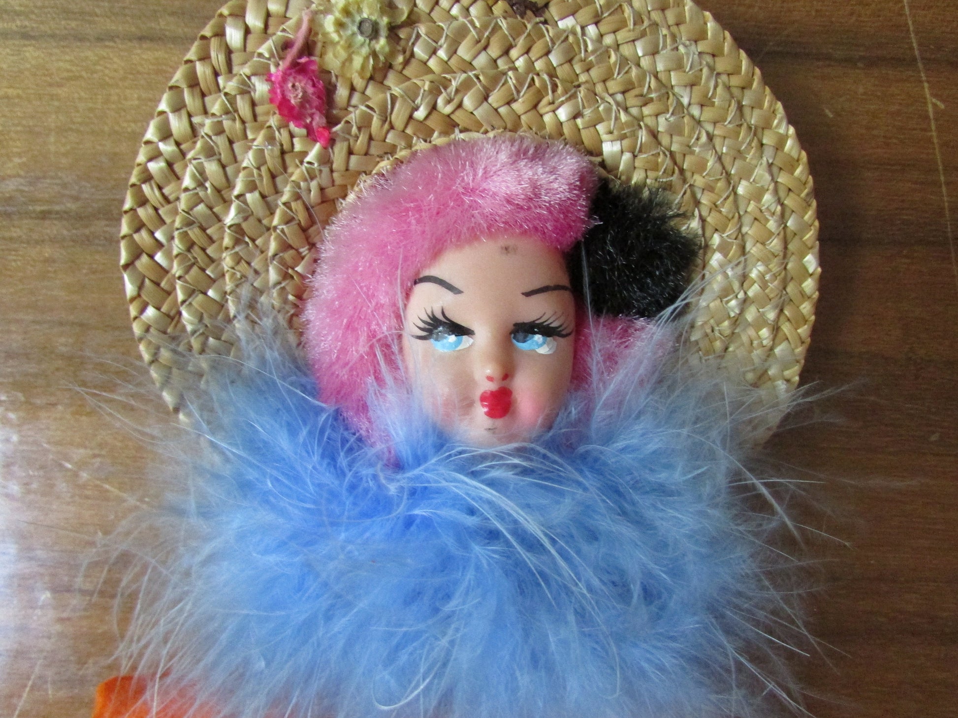 Vintage kitsch Italian souvenir doll crumb brush