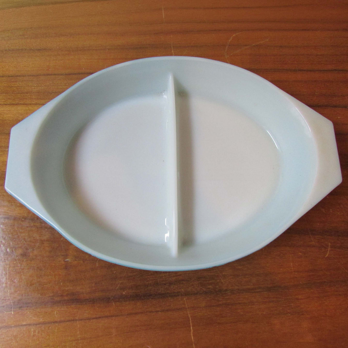 1950/60s JAJ Pyrex turquoise Snowflake 1½ quart divided serving dish