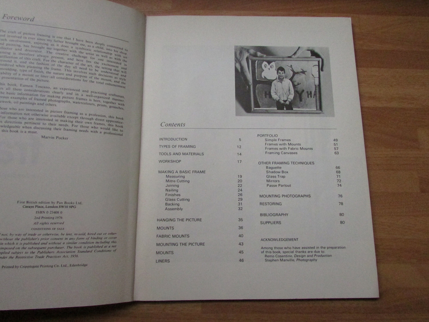 Pan Craft Books Framing, by Eamon Toscano (Softback, 1976)