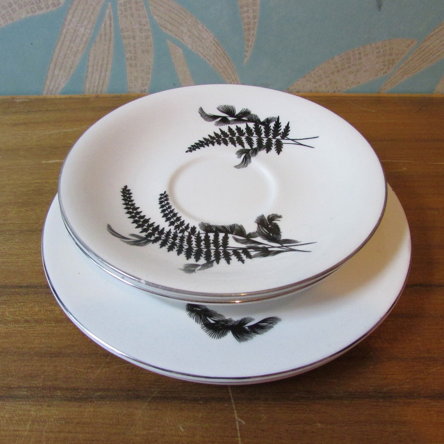 Circa. 1960s Royal Albert Night & Day bone china saucers and side plates