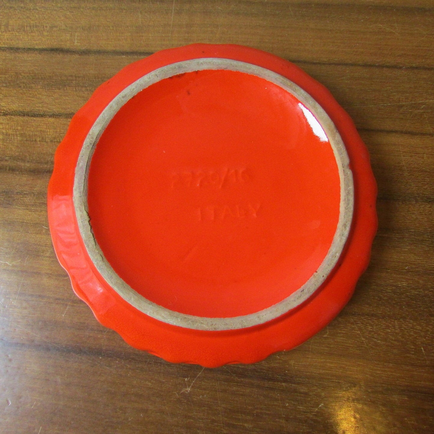 1960s Italian ceramic orange & yellow flower detail ashtray