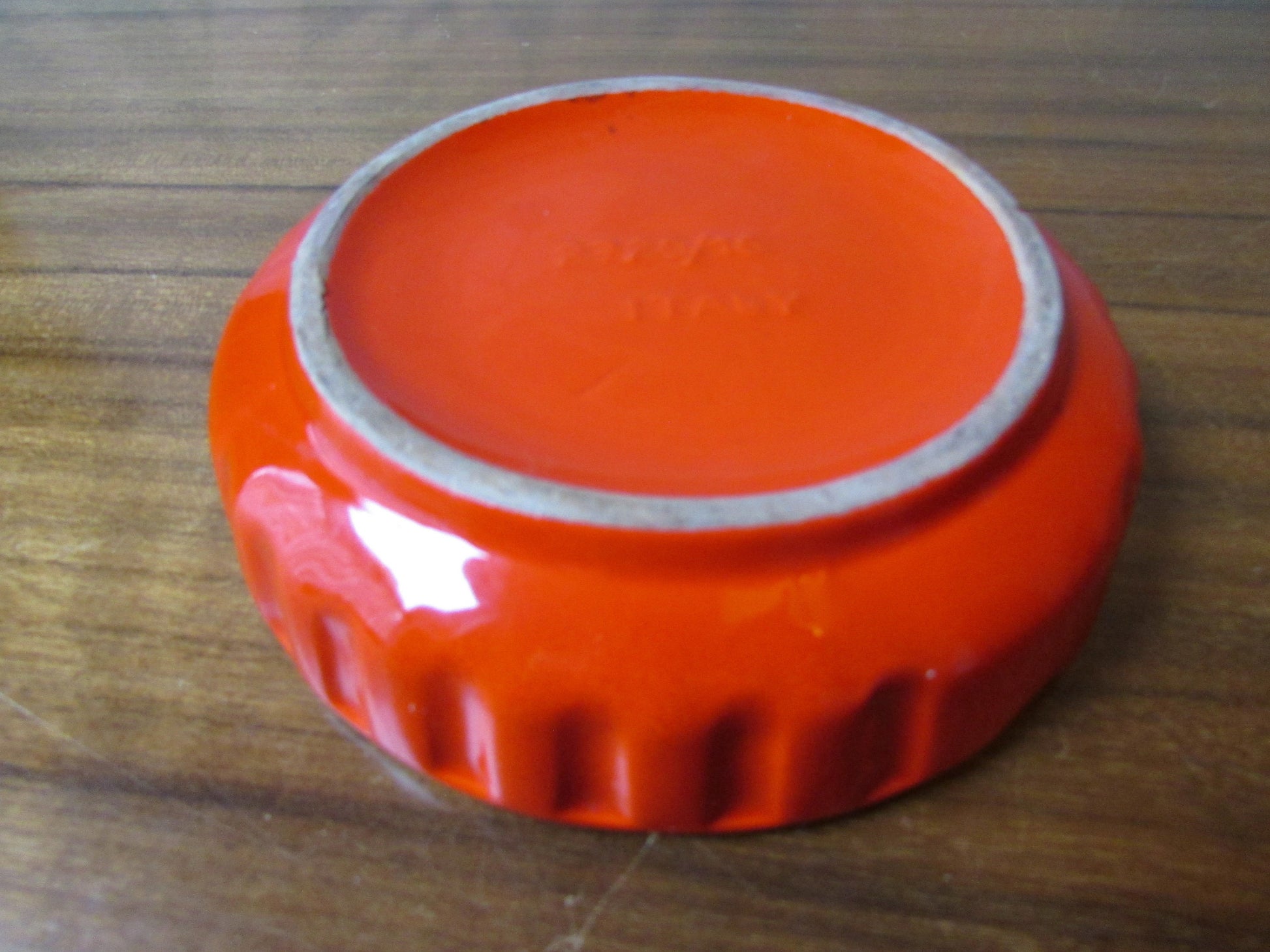 1960s Italian ceramic orange & yellow flower detail ashtray