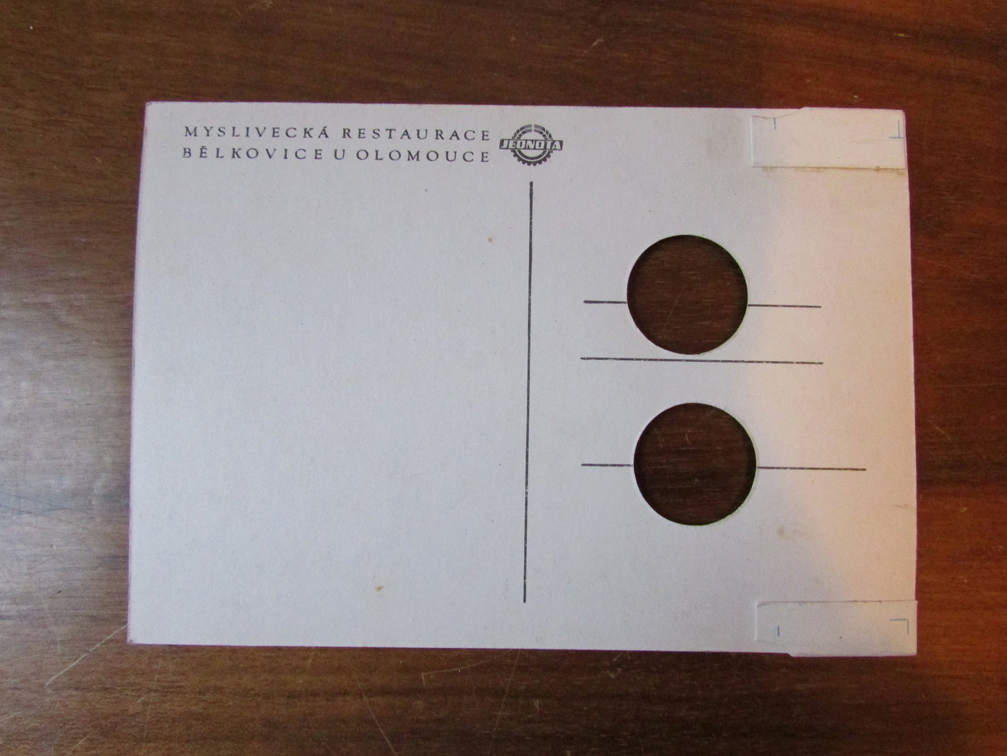 Pair of kitsch vintage Czechoslovakian finger hole postcards