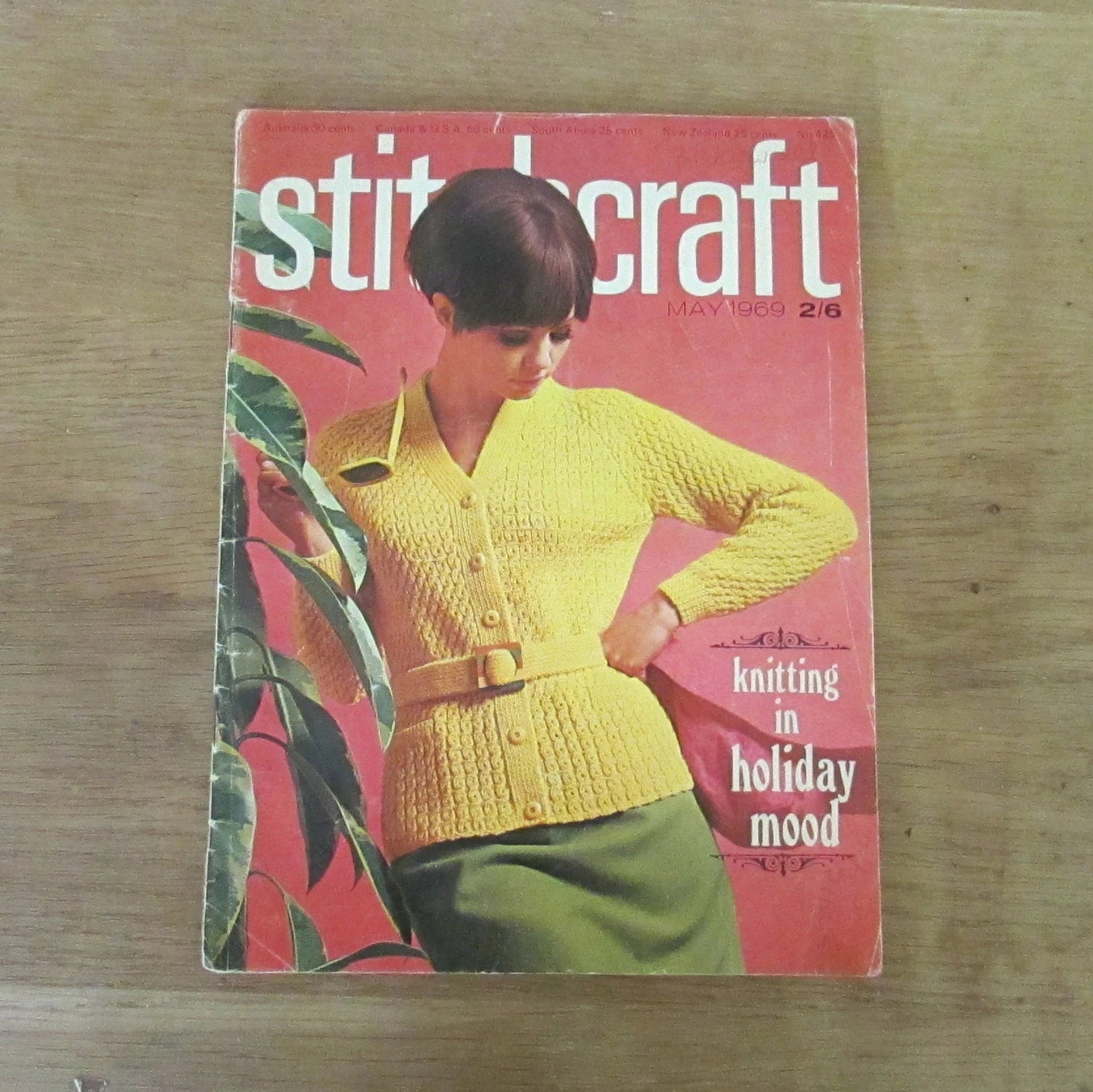 1969 Stitchcraft knitting booklet; Knitting in Holiday Mood