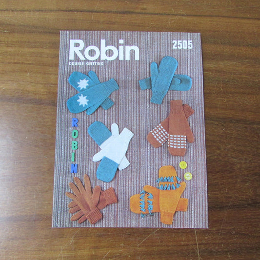 Vintage Robin 2505 knitting pattern for gloves and mitts