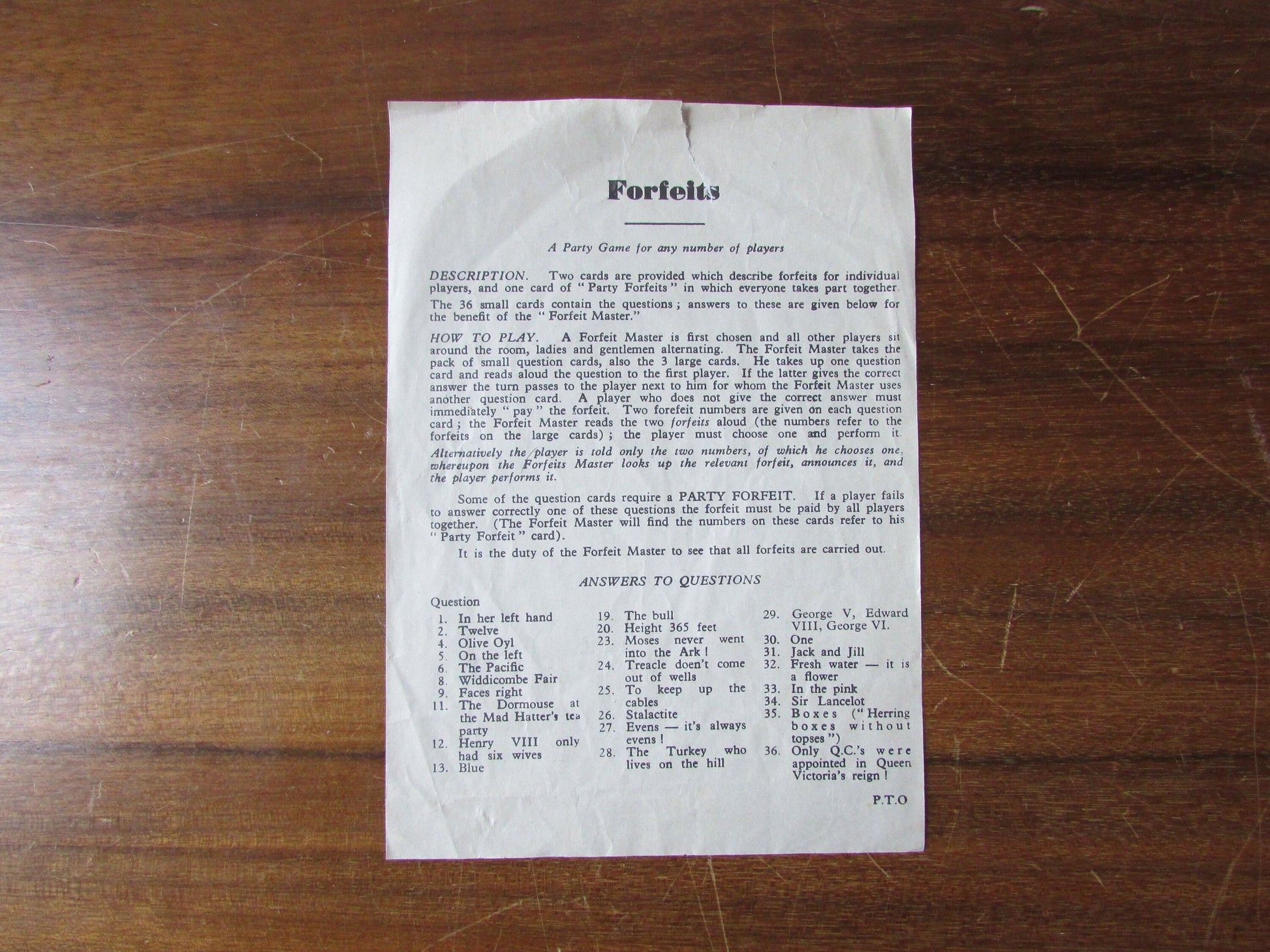 1960s Forfeits: The Hilarious Party Game, by Pepys
