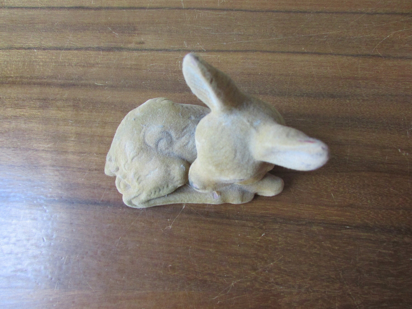 1960s SC flocked plastic sitting deer ornament