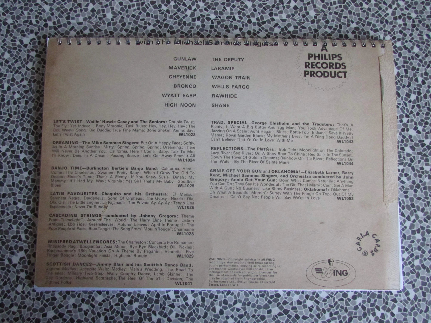 Home-made A4 wire bound sketchbook using 170gsm Acid Free Cartridge Paper, TV Western Themes