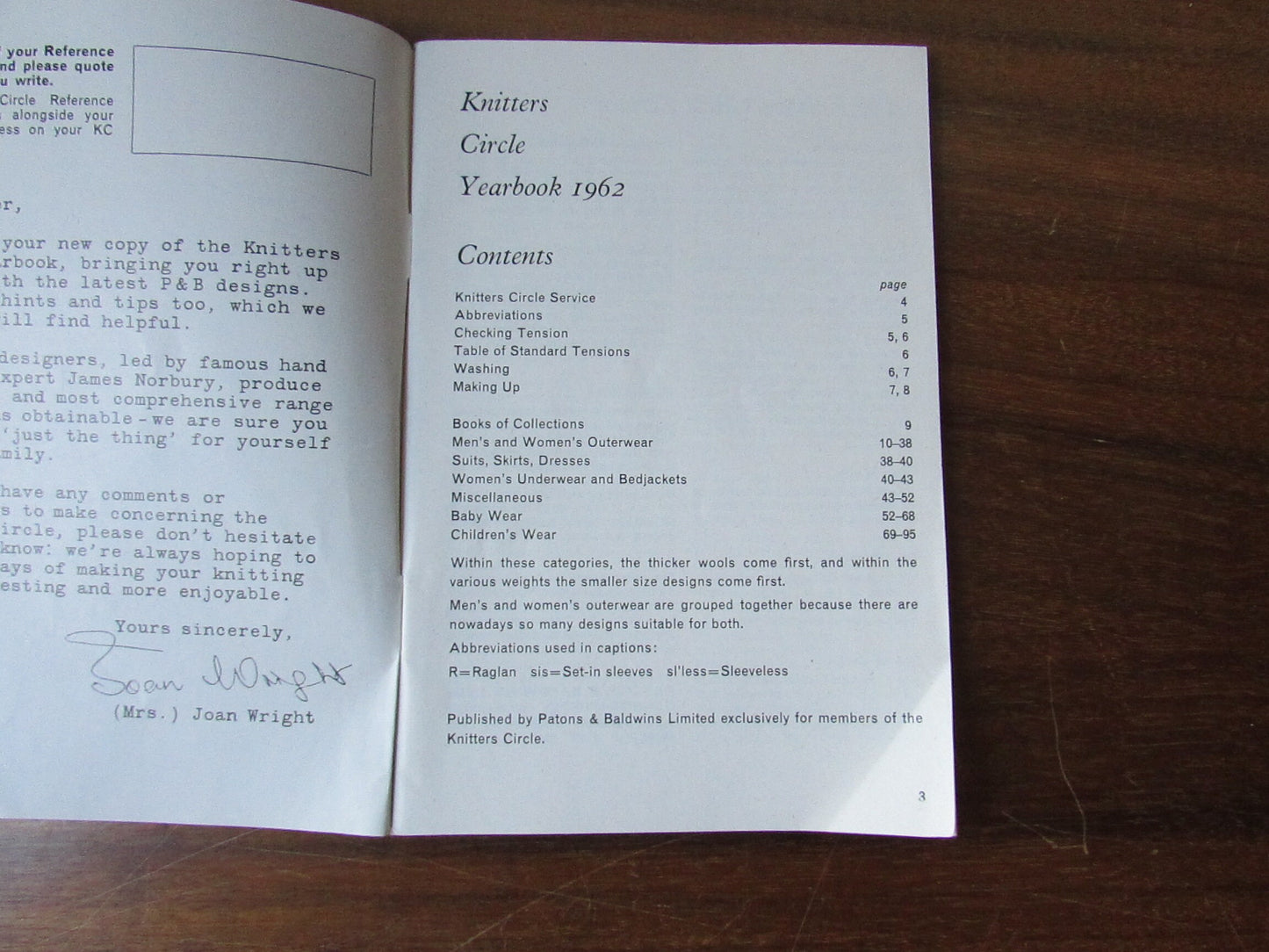 1962 Patons & Baldwins Knitter's Circle Yearbook knitting catalogue