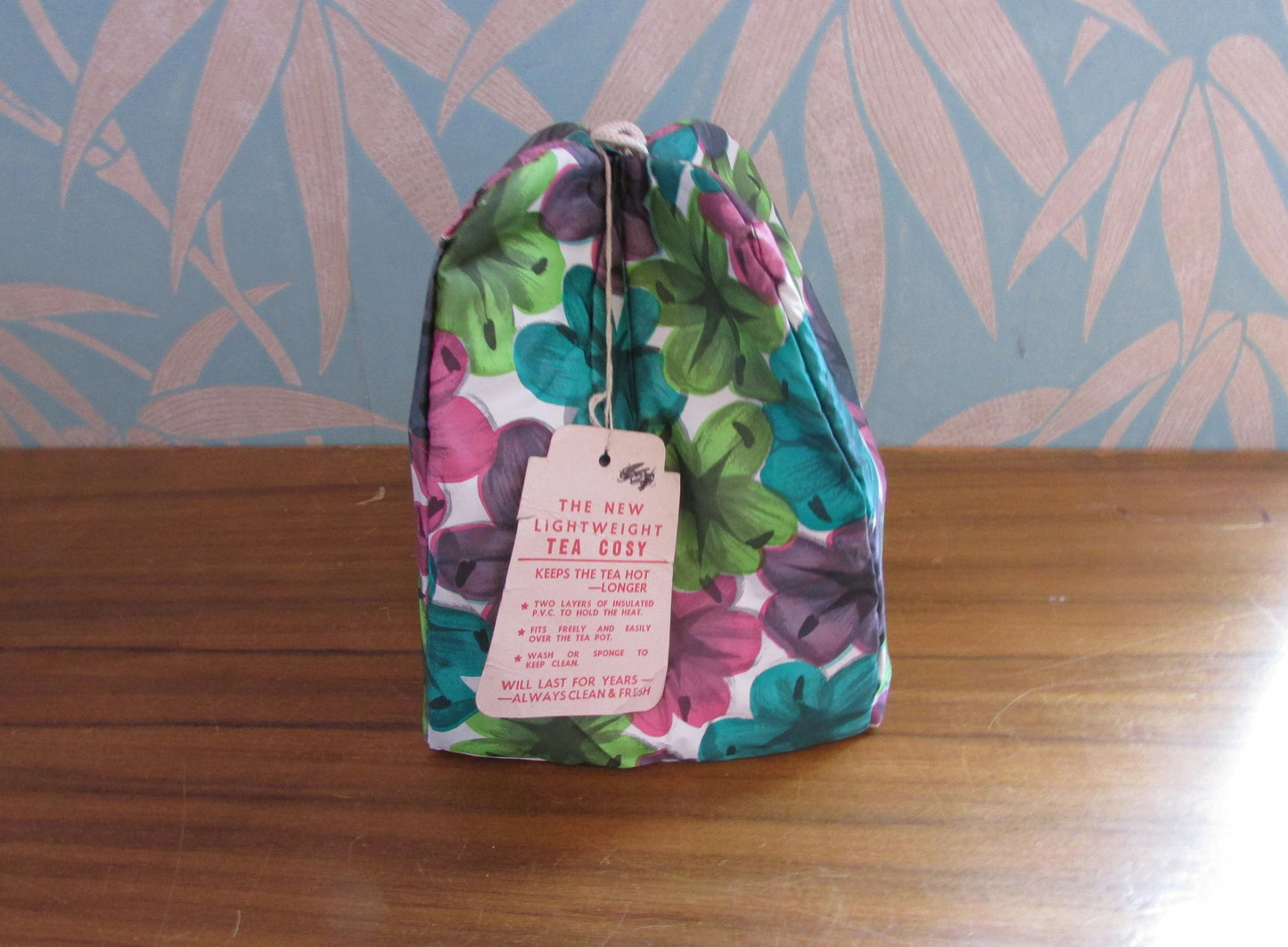 Vintage "Hot-Pot" brightly-coloured floral Petal wadded tea cosy, XL