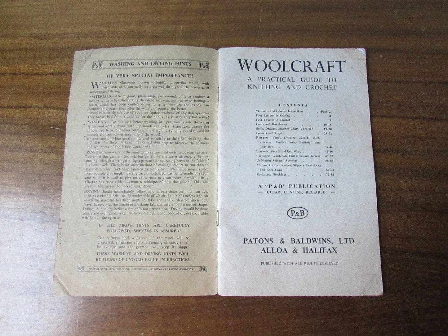 Vintage Patons & Baldwin's Woolcraft pattern booklet; A Practical Guide to Knitting and Crochet