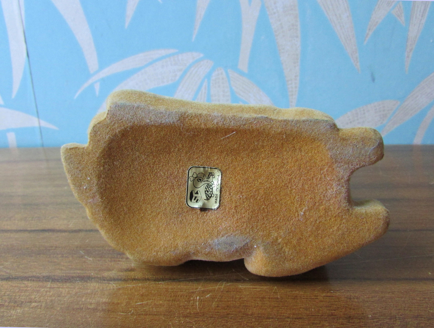 1960s SC flocked plastic sitting deer ornament