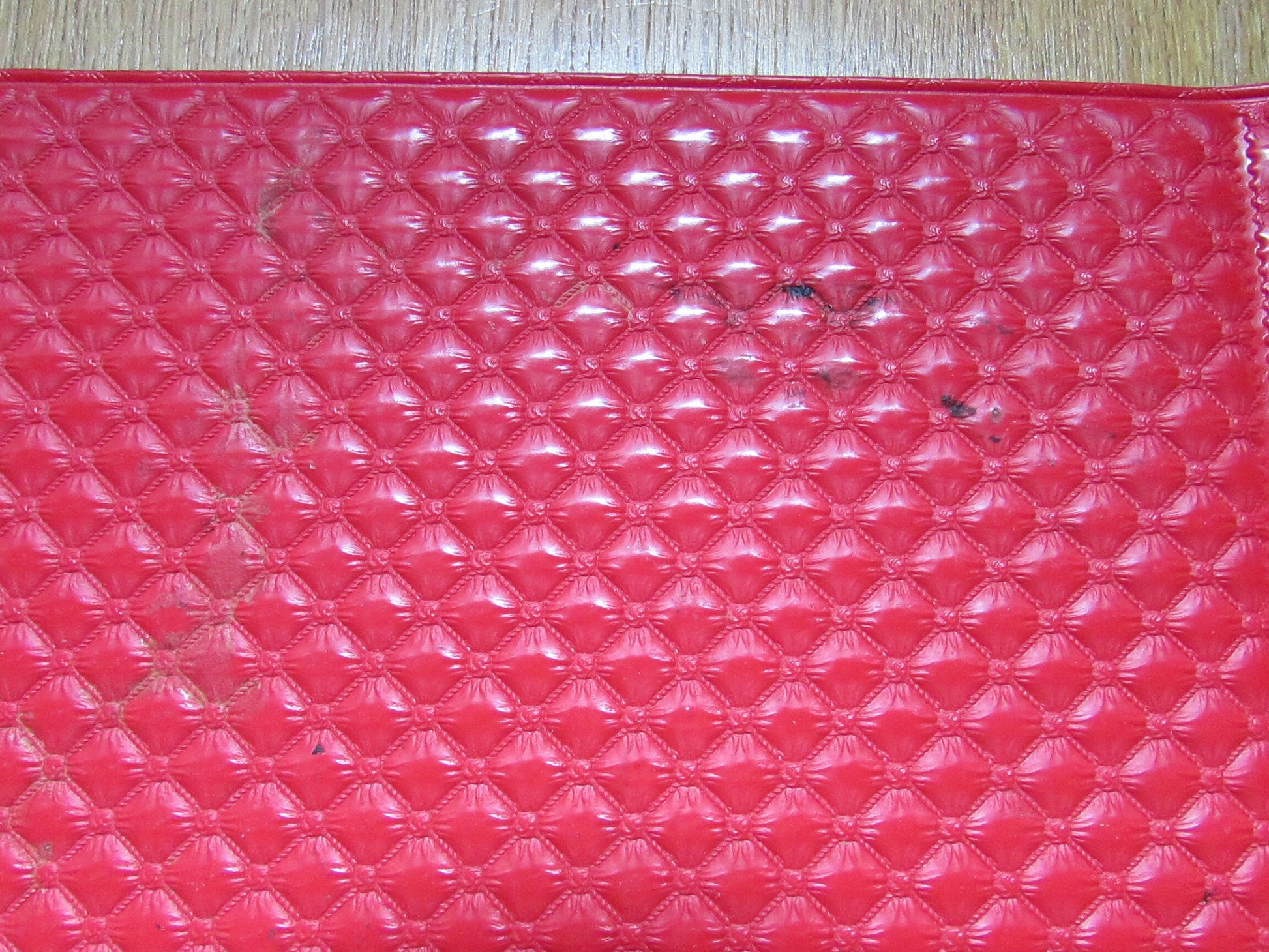 Vintage unused photo album, red quilted/embossed vinyl