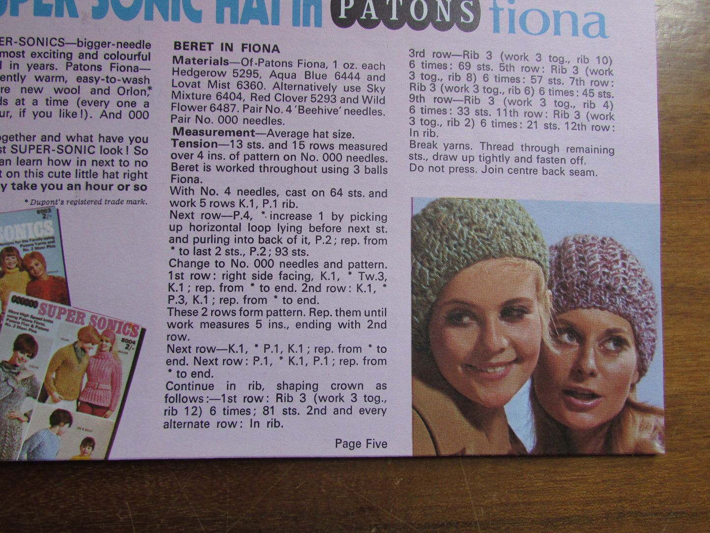 Vintage Patons Living Knitting pattern booklet