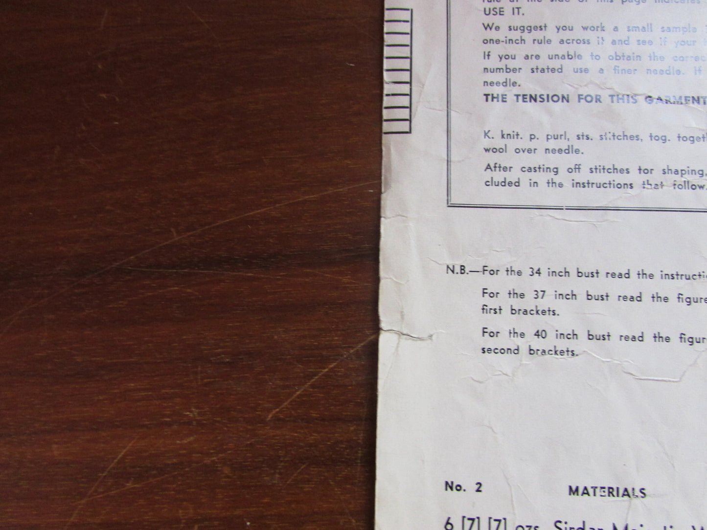 1960s Sirdar 1762 knitting pattern for lady's bolero cardigan