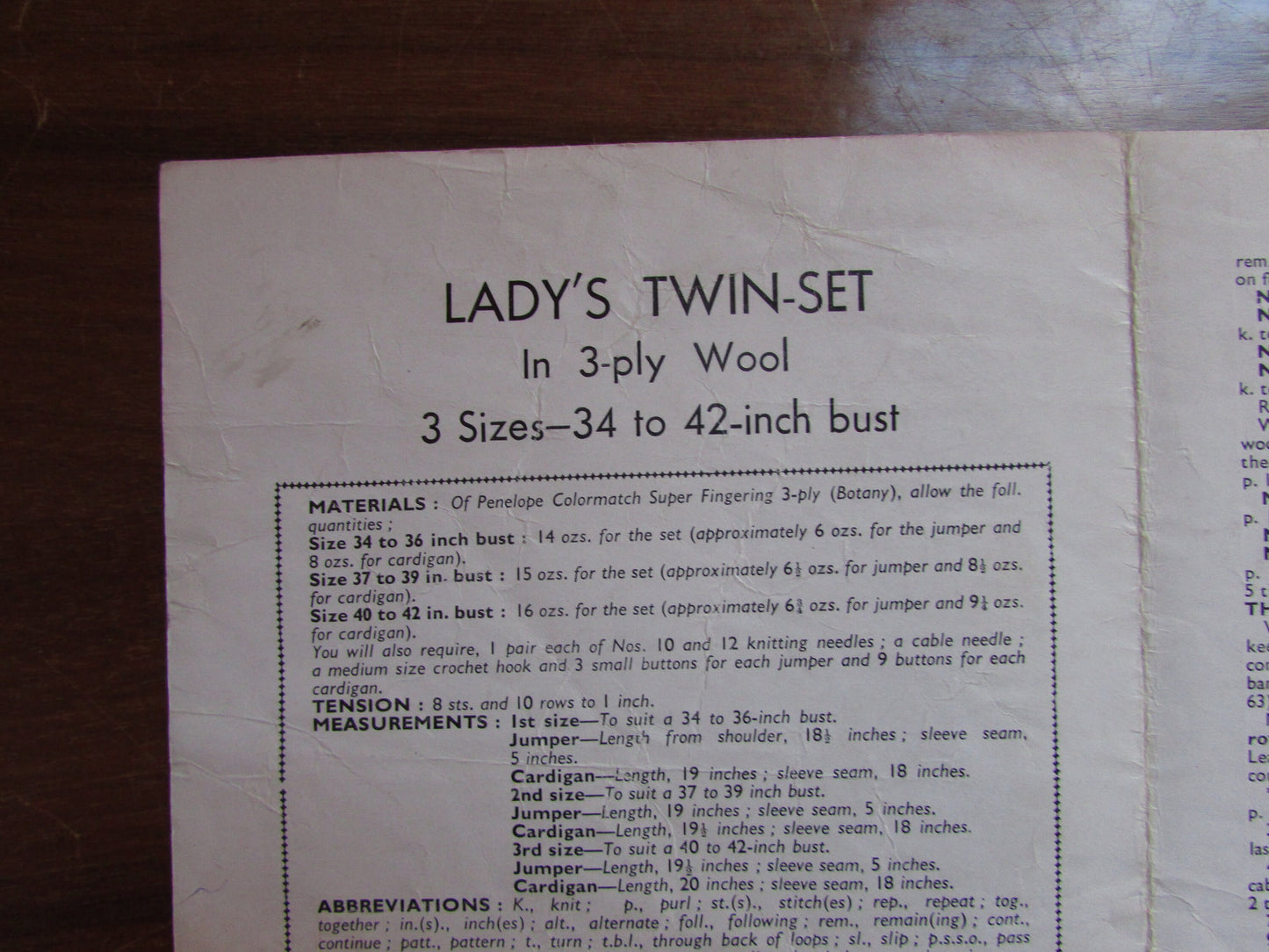 1960s Bestway 3359 knitting pattern for lady's Raglan twin-set