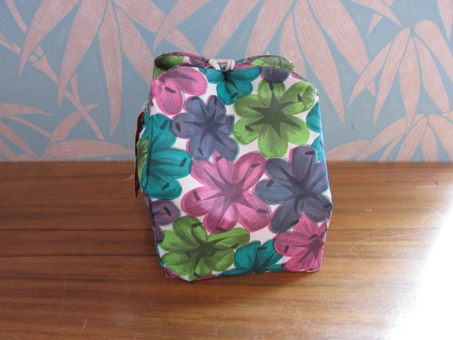 Vintage "Hot-Pot" brightly-coloured floral Petal wadded tea cosy, XL