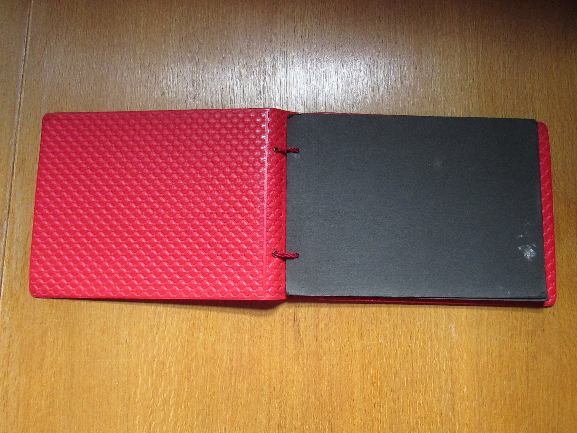 Vintage unused photo album, red quilted/embossed vinyl