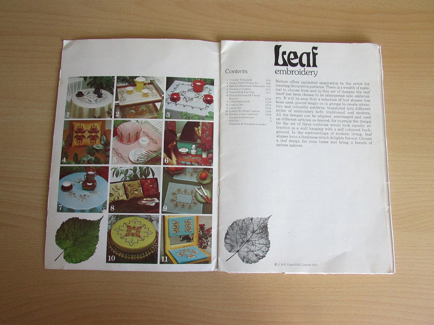 1973 Coats Sewing Group Leaf embroidery book No.1186