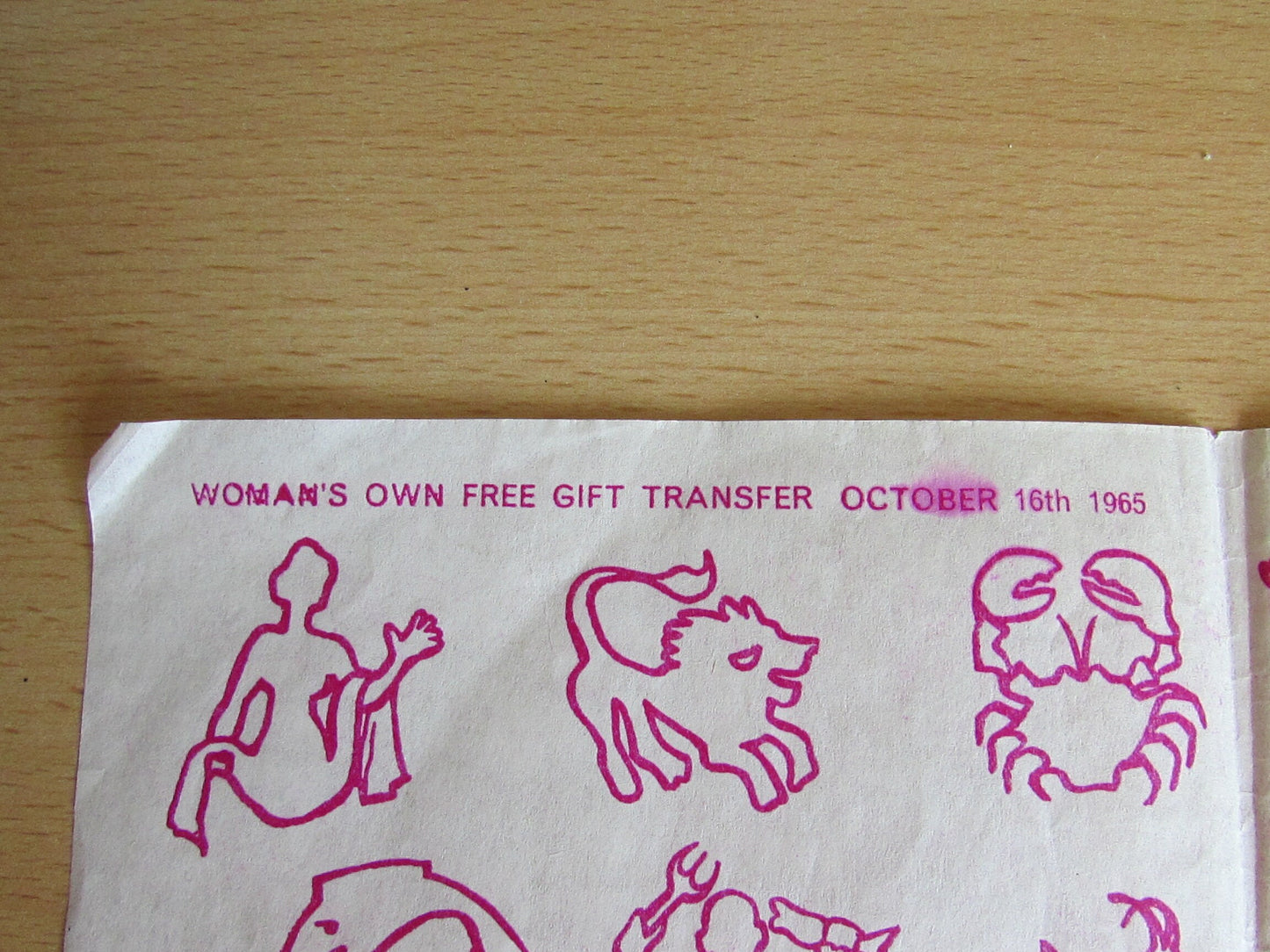 Unused 1965 Woman's Own Astrology Signs, & Stars and Ivy, embroidery transfers