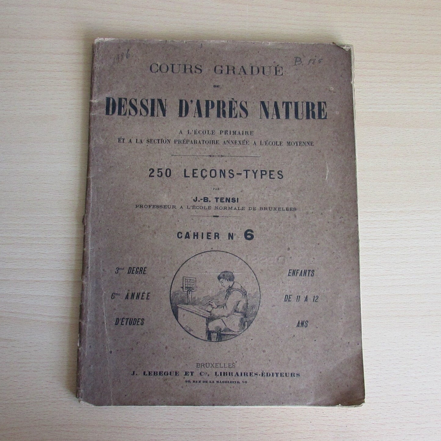 Antique Cours Gradué Dessin D'apres Nature (French drawing from nature) instructional booklet, by J.B Tensi