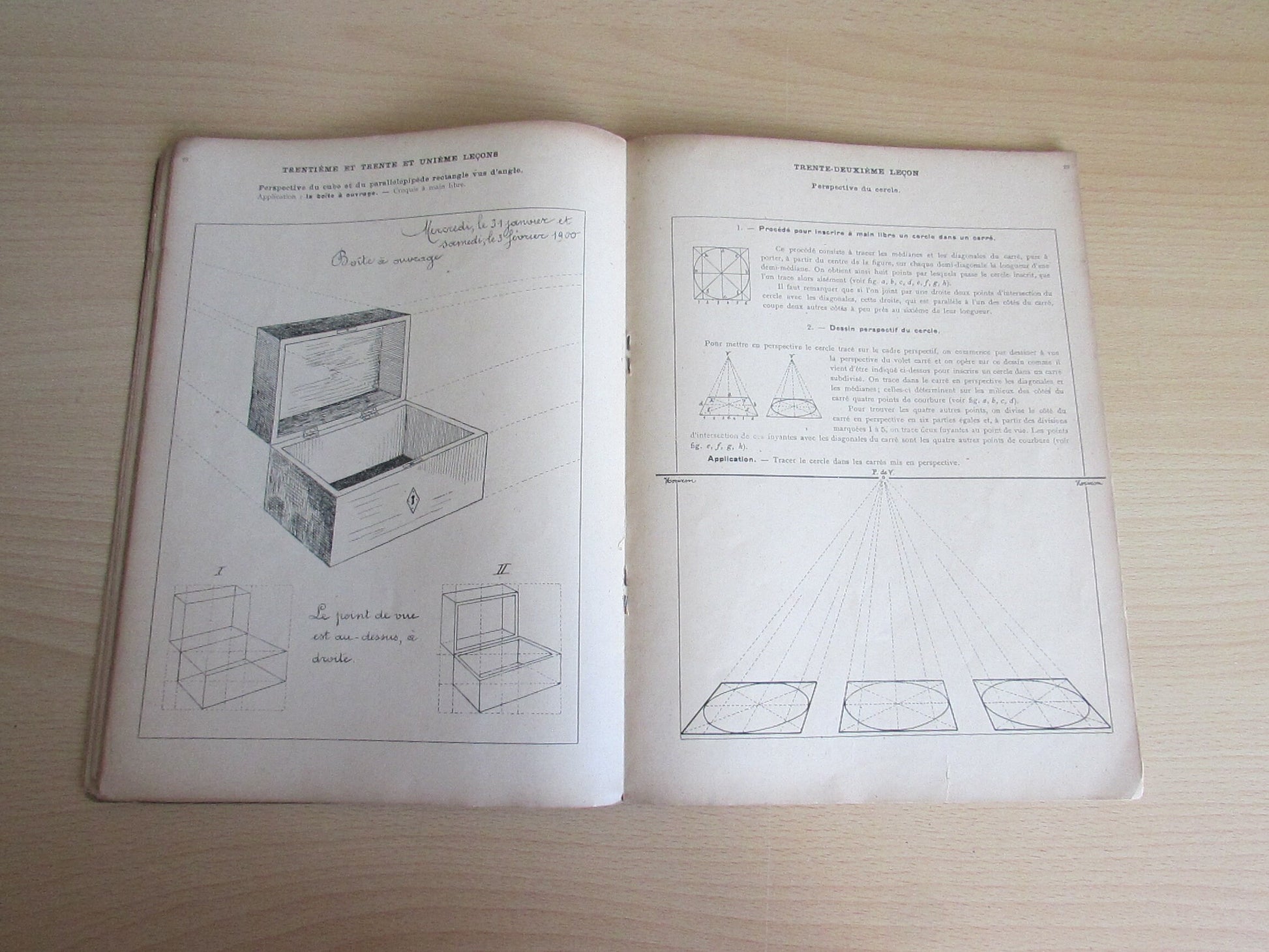 Antique Cours Gradué Dessin D'apres Nature (French drawing from nature) instructional booklet, by J.B Tensi