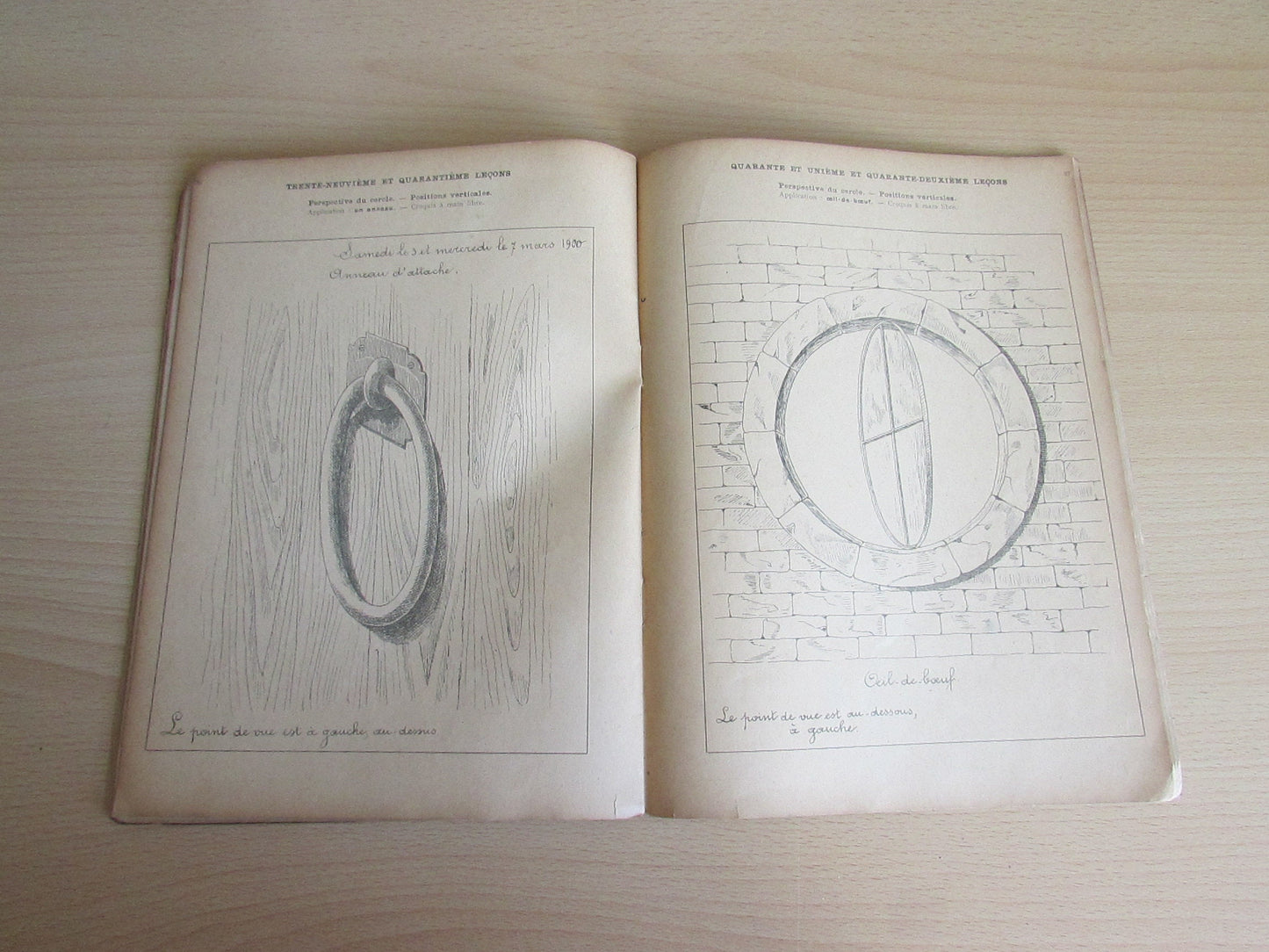 Antique Cours Gradué Dessin D'apres Nature (French drawing from nature) instructional booklet, by J.B Tensi