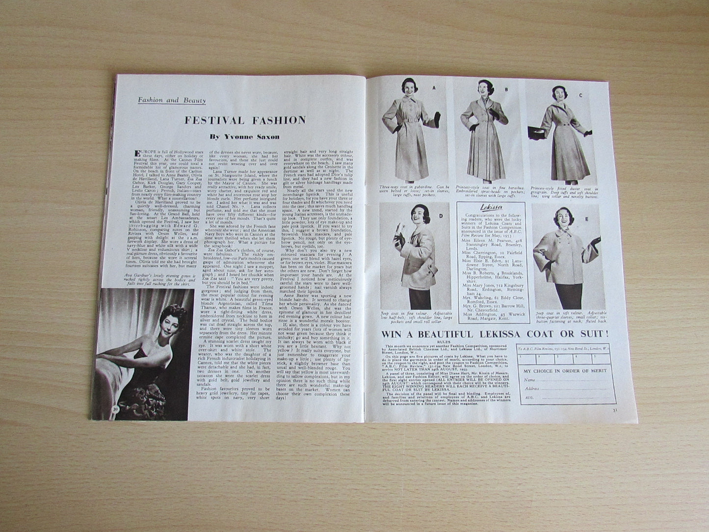 August 1953 ABC Film Review magazine: Stories & Pictures of The Films Coming Your Way