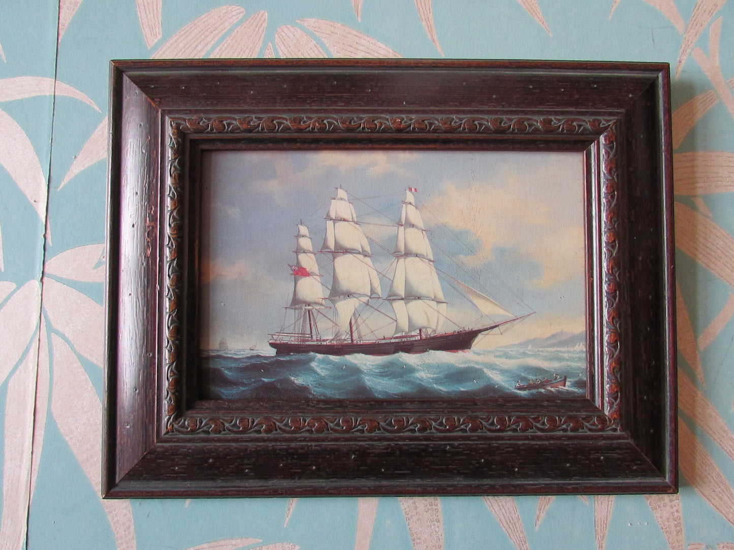 Pair of vintage framed maritime art prints
