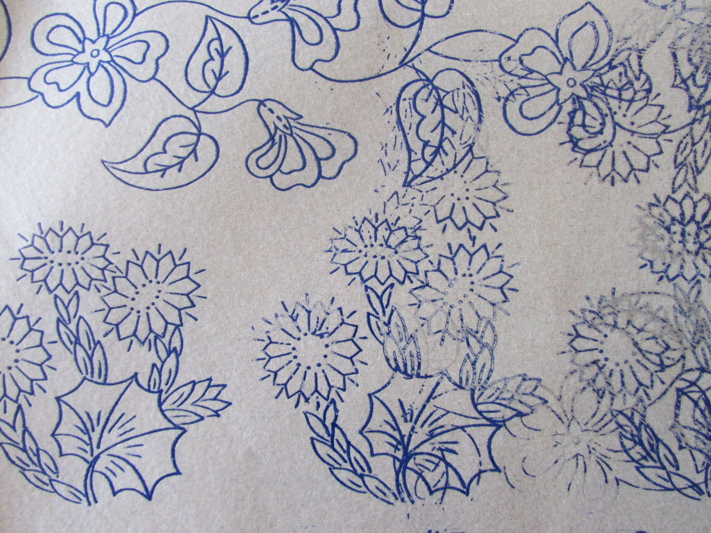 Unused 1941 Stitchcraft thistles embroidery transfer
