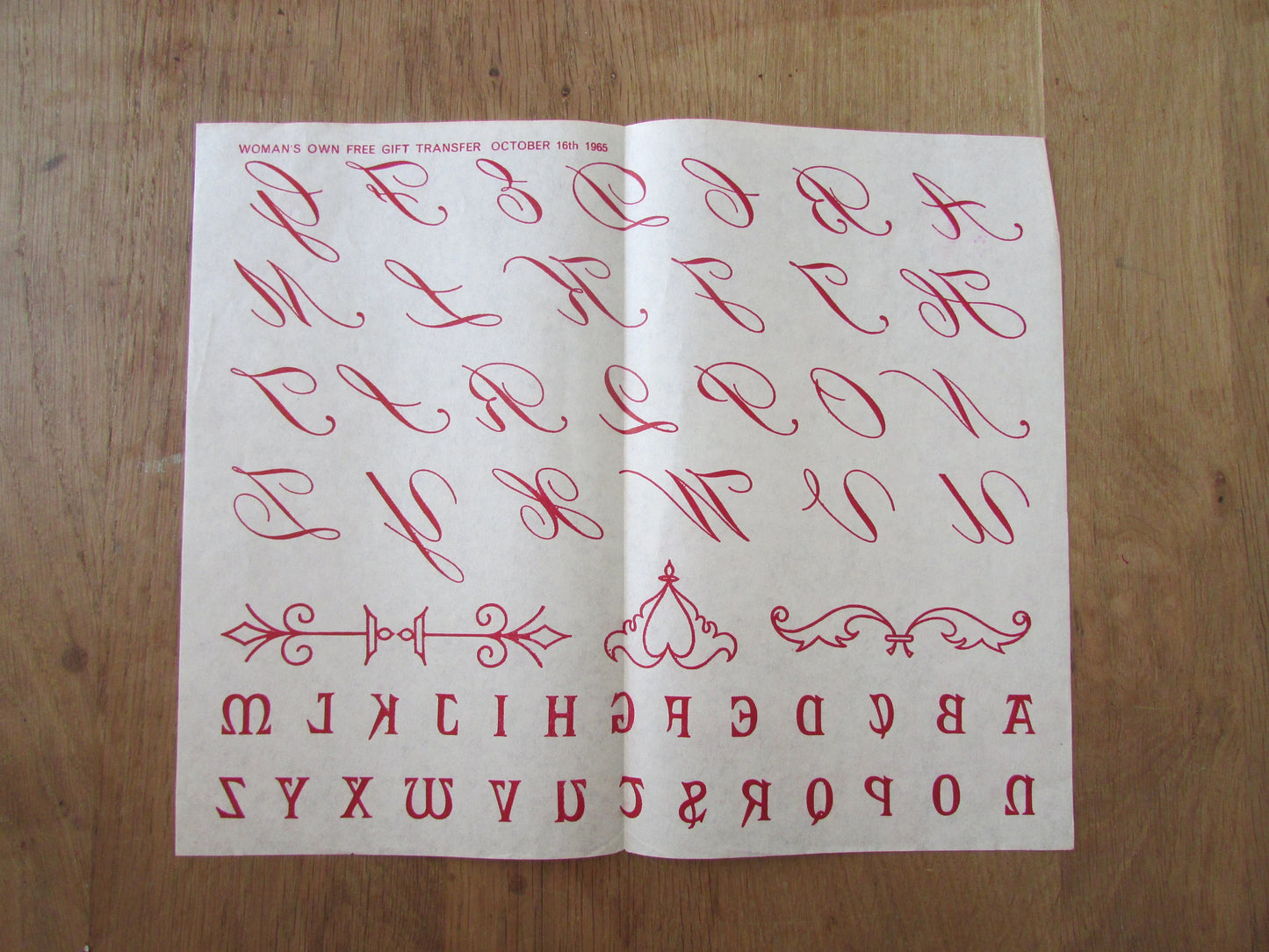 Set of 3 unused 1965 Woman's Own embroidery transfers - Stars & Ivy / Astrology Signs/ Alphabet