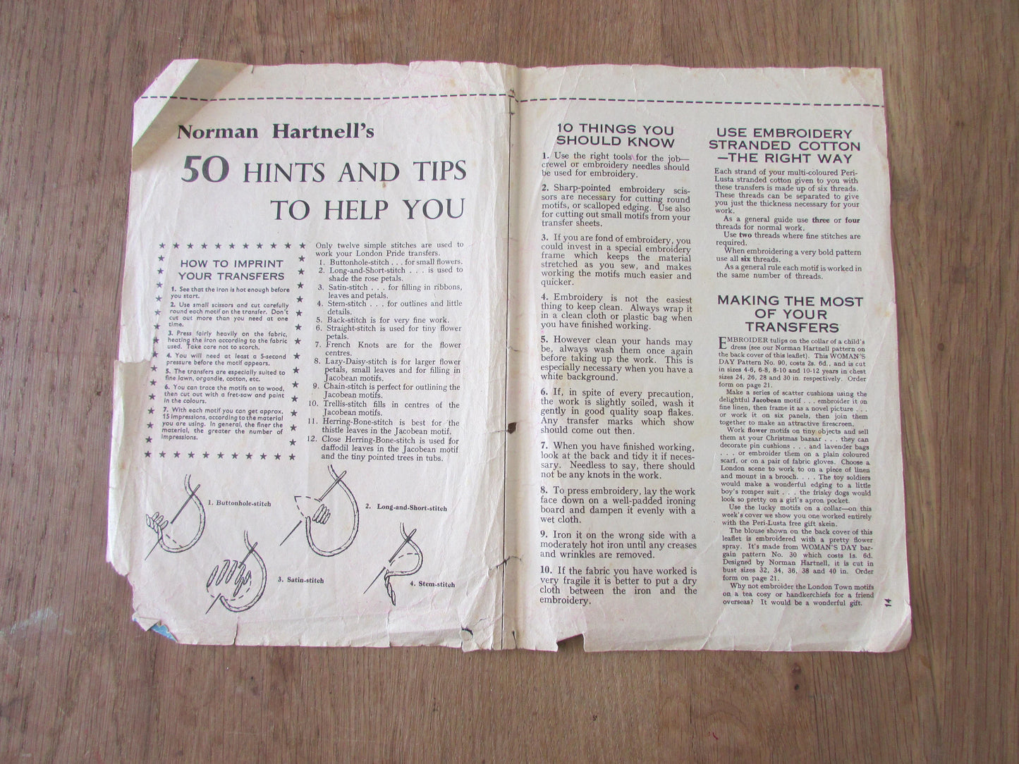 Used 1950s Norman Hartnell's 'London Pride' transfer library