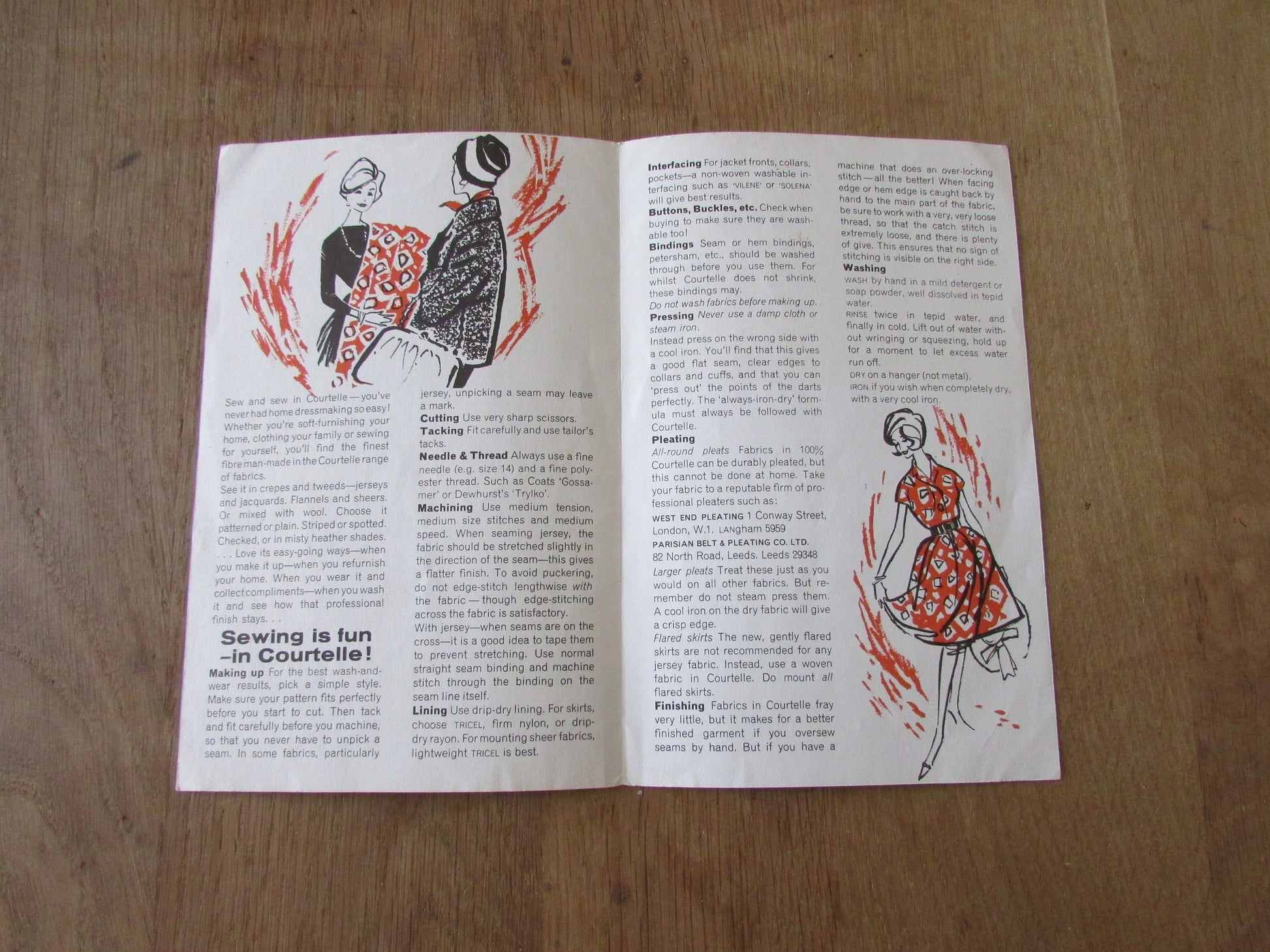 1962 Start Living in Courtelle Dressmakers Fabrics leaflet
