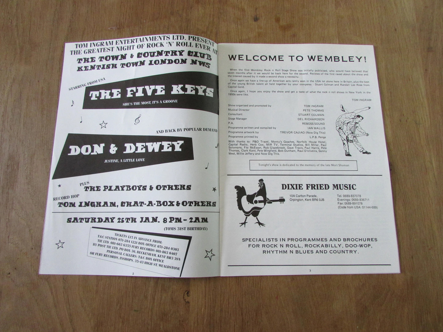 1991 2nd Wembley Rock n Roll Stage Show souvenir guide