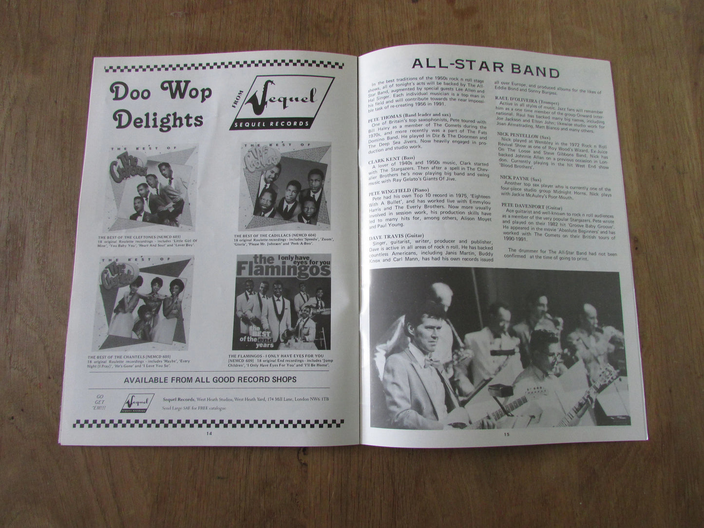 1991 2nd Wembley Rock n Roll Stage Show souvenir guide