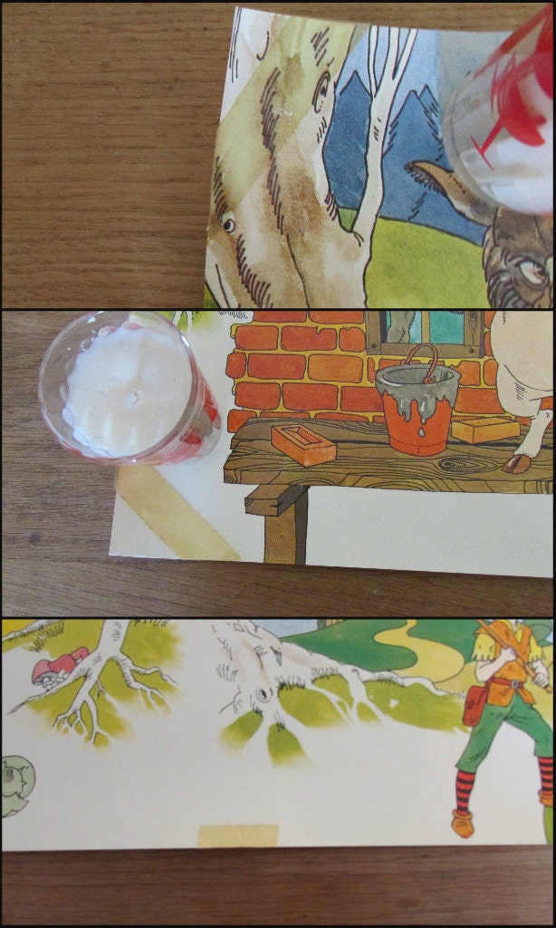 Set of three vintage James Galt & Co. nursery rhyme poster prints
