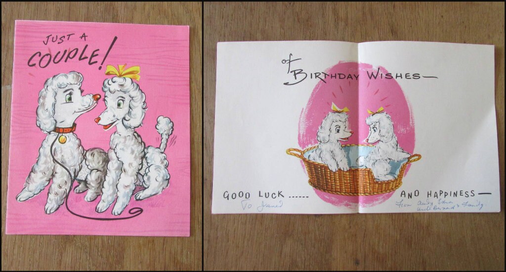 Assortment of nine used 1950s/60s greetings cards