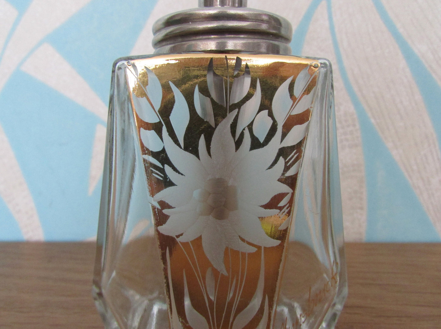Vintage Innsbruck, Austria touristware handpainted gold edelweiss sugar pourer