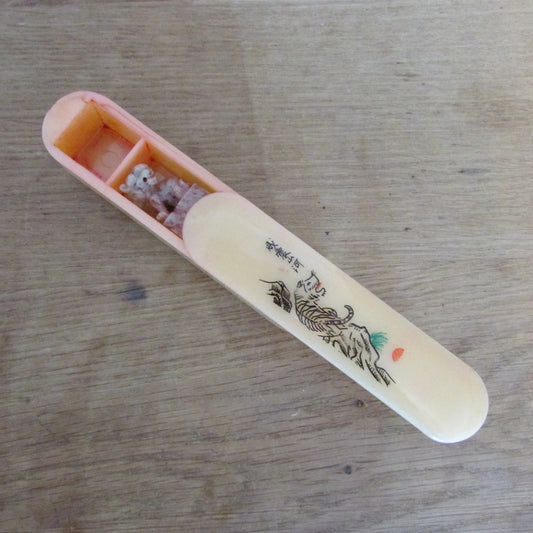 1940s/50s Japanese soapstone Hanko seal in Bakelite slide case